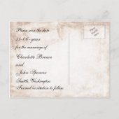 日付を除く素朴なメイソン・ジャー・ウェディング 案内ポストカード (裏面)