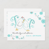 日付を除く青いロブバード 案内ポストカード (正面/裏面)