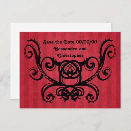 日付を除ビクトリアンくゴシック様式のロマンス赤い黒 案内ポストカード (正面/裏面)