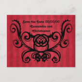 日付を除ビクトリアンくゴシック様式のロマンス赤い黒 案内ポストカード (正面)