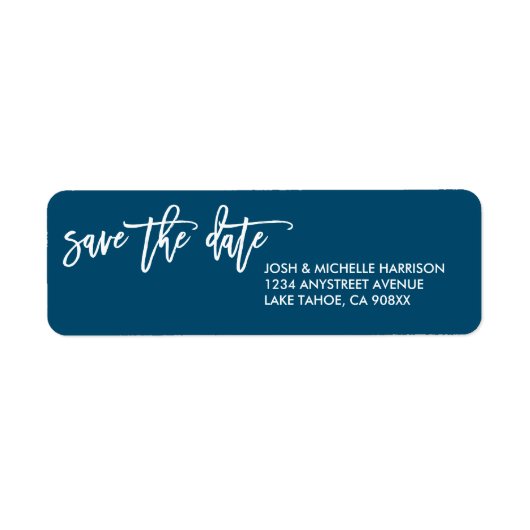 日付を青で保存差出人住所ラベル ラベル (正面)