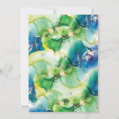 日付を青、緑、金ゴールドインクで保存する招待状 招待状 (裏面)