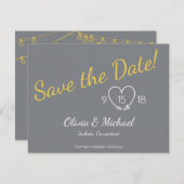 日付を黄色とグレーで保存 セーブザデート (正面/裏面)