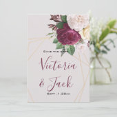 日付を黄金の幾何学的エレガントな形で保存する 招待状 (スタンド正面)