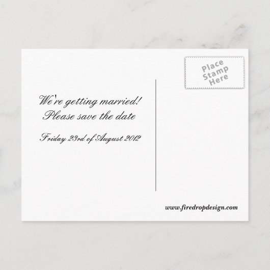 日付を黒と赤で保存 案内ポストカード (裏面)