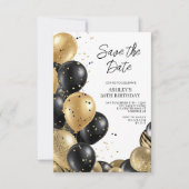 日付を50番目エレガントの誕生日に保存 招待状 (正面)