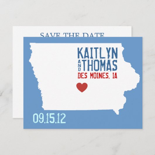 日付を-カスタマイズ可能な-アイオワ救って下さい セーブザデート (正面/裏面)