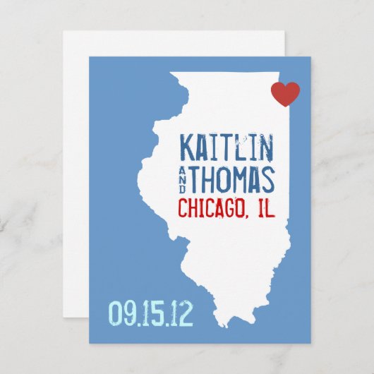 日付を-カスタマイズ可能な-イリノイ救って下さい セーブザデート (正面/裏面)