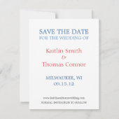 日付を-カスタマイズ可能な-ウィスコンシン救って下さい セーブザデート (裏面)