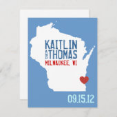 日付を-カスタマイズ可能な-ウィスコンシン救って下さい セーブザデート (正面/裏面)