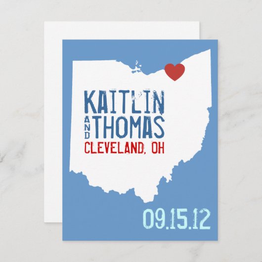 日付を-カスタマイズ可能な-オハイオ州救って下さい セーブザデート (正面/裏面)