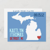 日付を-カスタマイズ可能な-ミシガン州救って下さい セーブザデート (正面/裏面)