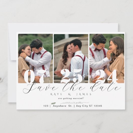 日付をQRコードテンプレートで保存 招待状 (正面)