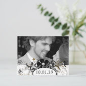 日付をYOUR Photo WhiteとBlackで保存 案内ポストカード (スタンド正面)