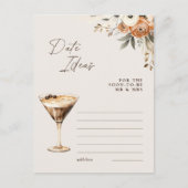 日付アイディアエスプレッソマルティーニブライダルシャワーゲーム ポストカード (正面)
