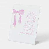 日付アイディアピンクボウブライダルシャワーゲーム 台座サイン (正面)