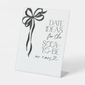 日付アイディアブラックボウブライダルシャワーゲーム 台座サイン (正面)