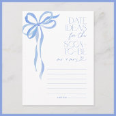 日付アイディアブルーボウブライダルシャワーゲーム ポストカード