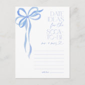 日付アイディアブルーボウブライダルシャワーゲーム ポストカード (正面)