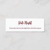 日付アイディア結婚標識 スキニー名刺 (正面)