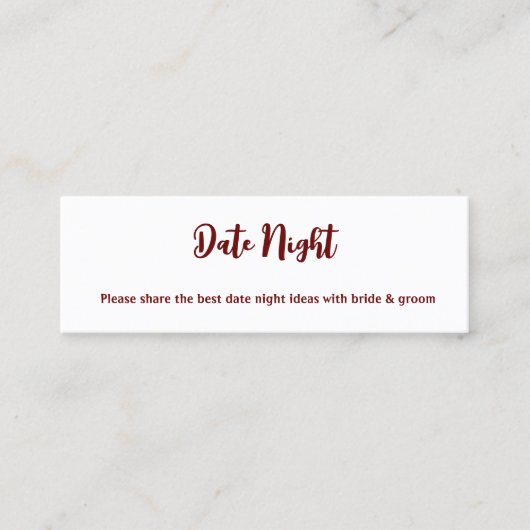 日付アイディア結婚標識 スキニー名刺 (正面)