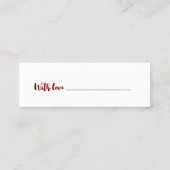 日付アイディア結婚標識 スキニー名刺 (裏面)