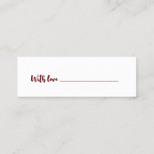 日付アイディア結婚標識 スキニー名刺 (裏面)