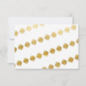 日付アールデコ結婚披露宴金ゴールド招待状の保存 セーブザデート (裏面)