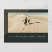 日付エッチングされたフレームフォトポストカードの保存 インビテーションポストカード (正面)