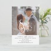 日付エレガントな結婚式の招待状を保存 シーズンカード (スタンド正面)