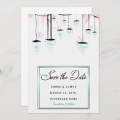 日付エレガントの保存招待状 招待状 (正面/裏面)