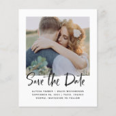 日付エレガントの保存 |タイポグラフィ写真予算 チラシ (正面)