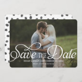 日付エレガントの保存 | フォトカード セーブザデート (正面/裏面)