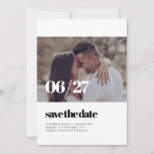 日付エレガントの写真をシックに保存 招待状 (正面)