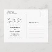 日付エレガントの写真を保存モダンする 案内ポストカード (裏面)