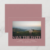 日付エレガントの写真を救うダスティ·ピンク セーブザデート (正面/裏面)