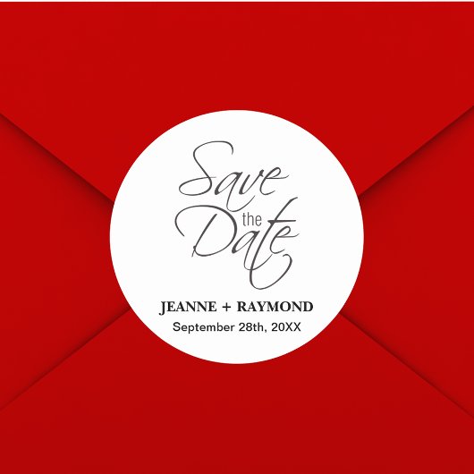 日付エレガントの封筒結婚を保存 ラウンドシール