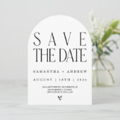 日付エレガントの白と黒のカードを保存 招待状 (スタンド正面)