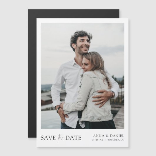 日付エレガントの磁気保存結婚式招待状 マグネット招待状 (正面/裏面)