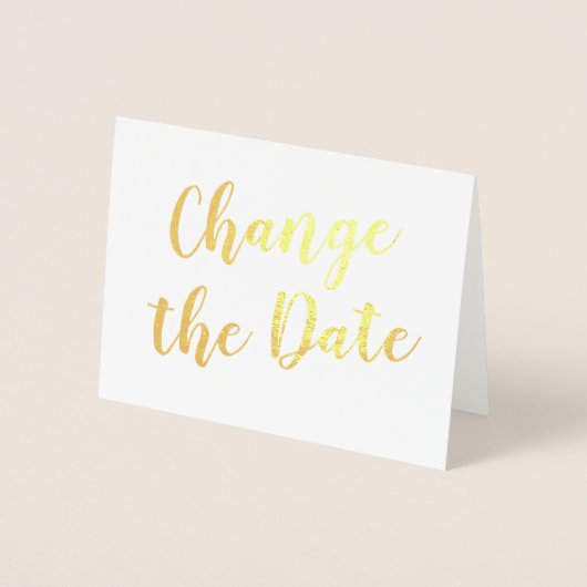 日付エレガントの金ゴールドをシック結婚に変更 箔カード (正面)