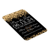 日付エレガントの金ゴールドライトを保存 マグネット (右側)