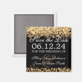 日付エレガントの金ゴールドライトを保存 マグネット (正面/裏面)