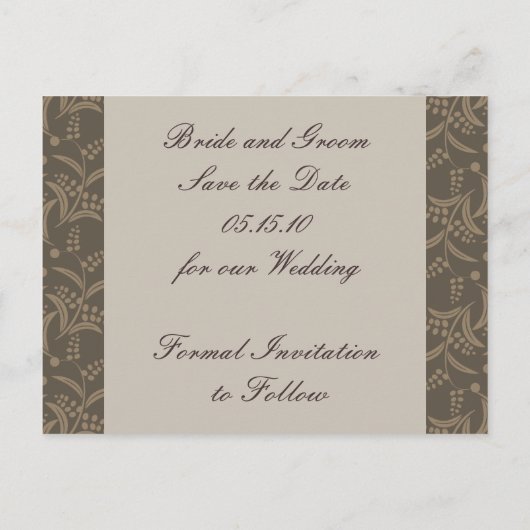 日付エレガントはがきを保存する 案内ポストカード (裏面)