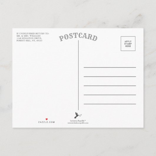 日付エレガントを保存してバーガンディ瑪瑙の結婚式 案内ポストカード (裏面)