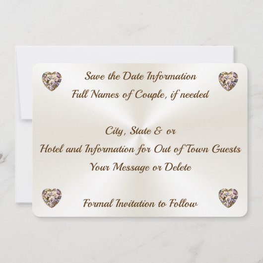 日付エレガントを保存パーソナライズされた結婚する 招待状 (裏面)