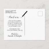 日付エレガントを保存ユーカリ&ラベンダーパープル 案内ポストカード (裏面)