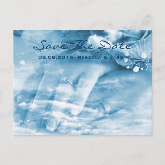 日付エレガントを除くハンズヴィンテージ結婚式 案内ポストカード (正面)