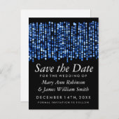 日付エレガントを青いラモダンイトに保存 案内ポストカード (正面/裏面)