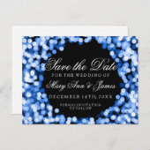 日付エレガントを青い輝きを保存する 案内ポストカード (正面/裏面)