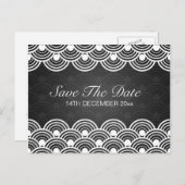 日付エレガントを黒に変更して保存 案内ポストカード (正面/裏面)